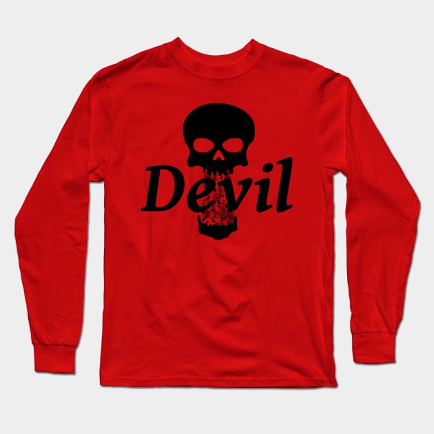 Devil with a skull for Gothic fashion Long Sleeve T-Shirt by SpassmitShirts